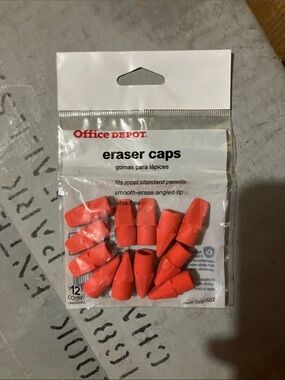 Office Depot Orange Eraser Caps - 12 Pack